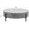 imageDeco 79 Mother of Pearl Shell Geometric Living Room Coffee Table Round Table with Black Metal Legs Center Table 38quot x 38quot x 12quot GrayGrey