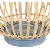 imageDeco 79 Bamboo Wood Handmade Open Framed Candle Lantern with Blue Metal Accents and Handle 11quot x 11quot x 16quot Brown