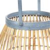 imageDeco 79 Bamboo Wood Handmade Woven Open Framed Caged Style Candle Lantern with Blue Metal Accents and Handle 13quot x 13quot x 13quot Brown