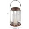imageDeco 79 Farmhouse Cage Candle Lantern 9quot W x 11quot H Brown SilverBrown  Silver