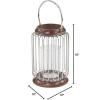 imageDeco 79 Farmhouse Cage Candle Lantern 9quot W x 11quot H Brown SilverBrown  Silver