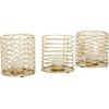 imageDeco 79 Glam Metal Round Candle Holder Set of 3 4quotW 4quotH SilverGold