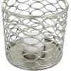imageDeco 79 Glam Metal Round Candle Holder Set of 3 4quotW 4quotH SilverSilver
