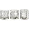 imageDeco 79 Glam Metal Round Candle Holder Set of 3 4quotW 4quotH SilverSilver