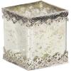 imageDeco 79 Rustic Cuboid Candle Holders 5quotW x 8quotH Silver Gold White