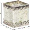 imageDeco 79 Rustic Cuboid Candle Holders 5quotW x 8quotH Silver Gold White