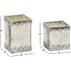 imageDeco 79 Rustic Cuboid Candle Holders 5quotW x 8quotH Silver Gold White