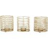 imageDeco 79 Glam Metal Round Candle Holder Set of 3 4quotW 4quotH SilverGold