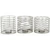 imageDeco 79 Glam Metal Round Candle Holder Set of 3 4quotW 4quotH SilverSilver