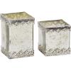 imageDeco 79 Rustic Cuboid Candle Holders 5quotW x 8quotH Silver Gold White