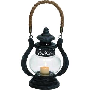 imageDeco 79 93996 Metal Glass Jute Lantern 8quotW9quotH