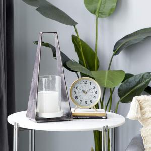 imageDeco 79 Aluminum Pillar Candle Lantern 7quot x 5quot x 14quot Black8 x 5 x 18