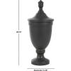 imageDeco 79 Ceramic Living Room Decorative Jars Fluted Urn Shaped Decorative Container with Lid Jar with Lid 11quot x 11quot x 28quot BlackBlack