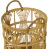 imageDeco 79 Wood Handmade Decorative and Functional Storage Basket Basket Organizer with Handles Set of 3 Basket for Storage 19quot 17quot 15quotH Brown