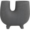 imageCosmoLiving by Cosmopolitan Ceramic Abstract Decorative Vase UShaped Centerpiece Vase with Small Feet Flower Vase for Home Decoration 9quot x 4quot x 8quot Dark Gray