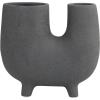 imageCosmoLiving by Cosmopolitan Ceramic Abstract Decorative Vase UShaped Centerpiece Vase with Small Feet Flower Vase for Home Decoration 9quot x 4quot x 8quot Dark Gray