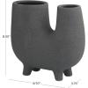 imageCosmoLiving by Cosmopolitan Ceramic Abstract Decorative Vase UShaped Centerpiece Vase with Small Feet Flower Vase for Home Decoration 9quot x 4quot x 8quot Dark Gray