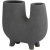 imageCosmoLiving by Cosmopolitan Ceramic Abstract Decorative Vase UShaped Centerpiece Vase with Small Feet Flower Vase for Home Decoration 9quot x 4quot x 8quot Dark Gray