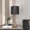 imageDeco 79 Metal Room Buffet Lamp Table Lamp with Black Shade and Crystal Accent Lamp 12quot x 12quot x 31quot Gold12 x 12 x 31