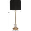 imageDeco 79 Metal Room Buffet Lamp Table Lamp with Black Shade and Crystal Accent Lamp 12quot x 12quot x 31quot Gold12 x 12 x 31