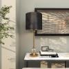 imageDeco 79 Metal Room Buffet Lamp Table Lamp with Black Shade and Crystal Accent Lamp 12quot x 12quot x 31quot Gold12 x 12 x 31