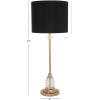 imageDeco 79 Metal Room Buffet Lamp Table Lamp with Black Shade and Crystal Accent Lamp 12quot x 12quot x 31quot Gold12 x 12 x 31