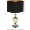 imageDeco 79 Metal Room Buffet Lamp Table Lamp with Black Shade and Crystal Accent Lamp 12quot x 12quot x 31quot Gold14 x 14 x 24