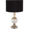 imageDeco 79 Metal Room Buffet Lamp Table Lamp with Black Shade and Crystal Accent Lamp 12quot x 12quot x 31quot Gold14 x 14 x 24