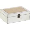 imageDeco 79 Wooden Decorative Box Decorative Keepsake Boxes with Hinged Lid Set of 2 Storage Boxes 10quot 8quotW WhiteWhite
