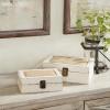 imageDeco 79 Wooden Decorative Box Decorative Keepsake Boxes with Hinged Lid Set of 2 Storage Boxes 10quot 8quotW WhiteWhite