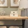 imageDeco 79 Wooden Decorative Box Decorative Keepsake Boxes with Hinged Lid Set of 2 Storage Boxes 10quot 8quotW WhiteWhite