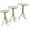 imageDeco 79 Aluminum Metal Tree Side End Accent Table End Table with Branch Inspired Bases Set of 3 Side Table 22quot 20quot 24quot H GoldGold