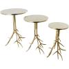 imageDeco 79 Aluminum Metal Tree Side End Accent Table End Table with Branch Inspired Bases Set of 3 Side Table 22quot 20quot 24quot H GoldGold