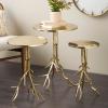 imageDeco 79 Aluminum Metal Tree Side End Accent Table End Table with Branch Inspired Bases Set of 3 Side Table 22quot 20quot 24quot H GoldGold