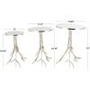 imageDeco 79 Aluminum Metal Tree Side End Accent Table End Table with Branch Inspired Bases Set of 3 Side Table 22quot 20quot 24quot H GoldSilver