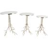 imageDeco 79 Aluminum Metal Tree Side End Accent Table End Table with Branch Inspired Bases Set of 3 Side Table 22quot 20quot 24quot H GoldSilver