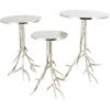 imageDeco 79 Aluminum Metal Tree Side End Accent Table End Table with Branch Inspired Bases Set of 3 Side Table 22quot 20quot 24quot H GoldSilver