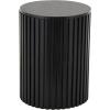 imageDeco 79 Wood Handmade Side End Accent Table Ribbed End Table with Slatted Base Side Table 16quot x 16quot x 21quot BrownBlack