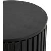 imageDeco 79 Wood Handmade Side End Accent Table Ribbed End Table with Slatted Base Side Table 16quot x 16quot x 21quot BrownBlack