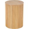imageDeco 79 Wood Handmade Side End Accent Table Ribbed End Table with Slatted Base Side Table 16quot x 16quot x 21quot BrownBrown