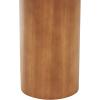 imageDeco 79 Wood Handmade Side End Accent Table Ribbed End Table with Slatted Base Side Table 16quot x 16quot x 21quot BrownBrown
