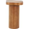 imageDeco 79 Wood Handmade Side End Accent Table Ribbed End Table with Slatted Base Side Table 16quot x 16quot x 21quot BrownBrown