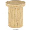 imageDeco 79 Wood Handmade Side End Accent Table Ribbed End Table with Slatted Base Side Table 16quot x 16quot x 21quot BrownLight Brown