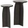 imageDeco 79 Wood Side End Accent Table Pedestal End Table Set of 2 Side Table 24quot 21quot H Black