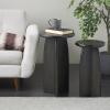 imageDeco 79 Wood Side End Accent Table Pedestal End Table Set of 2 Side Table 24quot 21quot H Black