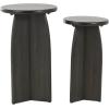 imageDeco 79 Wood Side End Accent Table Pedestal End Table Set of 2 Side Table 24quot 21quot H Black