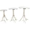 imageDeco 79 Aluminum Metal Tree Side End Accent Table End Table with Branch Inspired Bases Set of 3 Side Table 22quot 20quot 24quot H GoldSilver