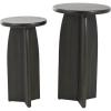 imageDeco 79 Wood Side End Accent Table Pedestal End Table Set of 2 Side Table 24quot 21quot H Black