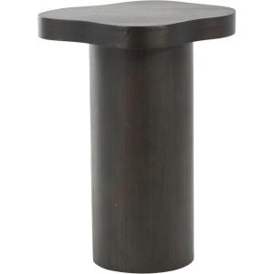 imageDeco 79 Wood Handmade Side End Accent Table Ribbed End Table with Slatted Base Side Table 16quot x 16quot x 21quot BrownBlack