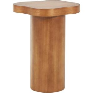 imageDeco 79 Wood Handmade Side End Accent Table Ribbed End Table with Slatted Base Side Table 16quot x 16quot x 21quot BrownBrown